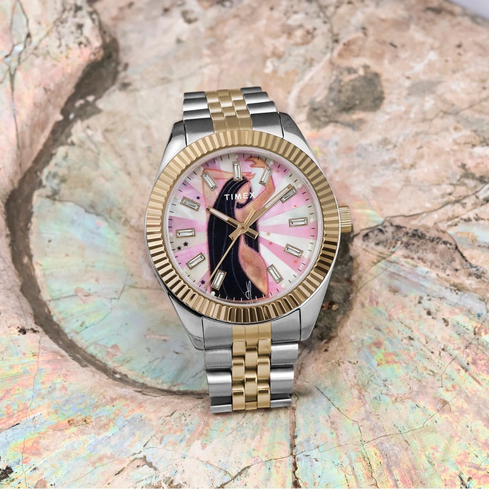 Timex x Jacquie Aiche Legacy Musings Watch PINK Mother of Pearl - Picture 12 of 12